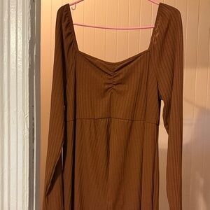 SHEIN Brown Long Sleeve Dress